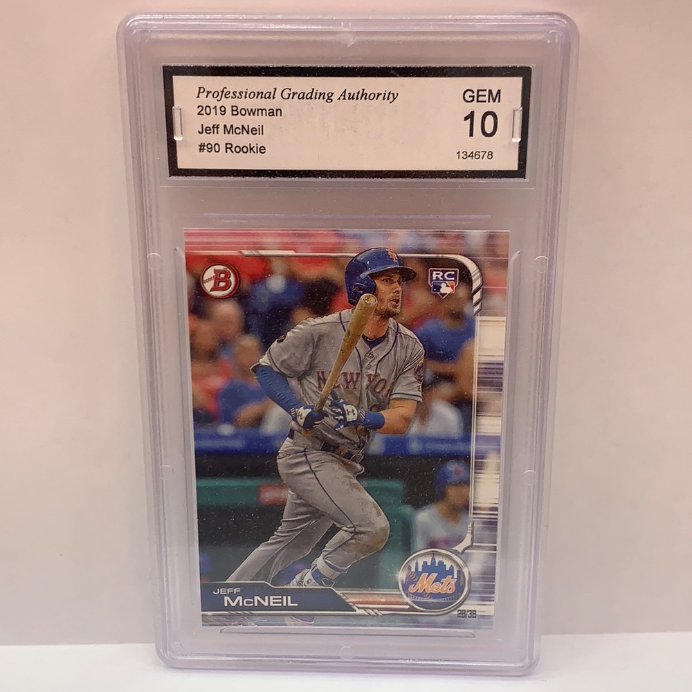2019 Bowman Jeff McNeil Mets #90 Graded Gem 10 (MISC8)